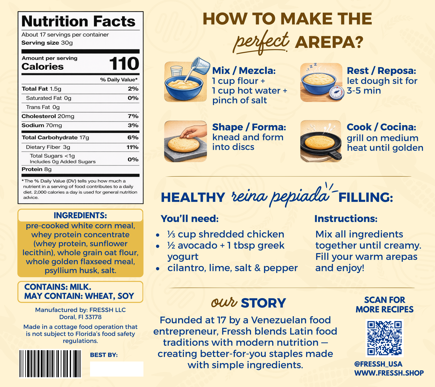 Smart Mix Arepa Flour w/ Protein & Fiber (Shipping Available)